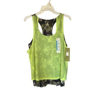 New Z by‎ Zobha Double Layer Printer Tank, size Large, lightweight, racerback.
